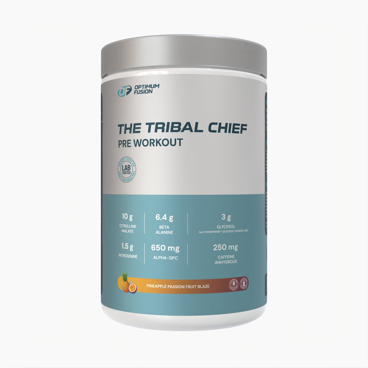 Optimum Fusion The Tribal Chief pre-workout tub – Pineapple Passion Fruit Blaze