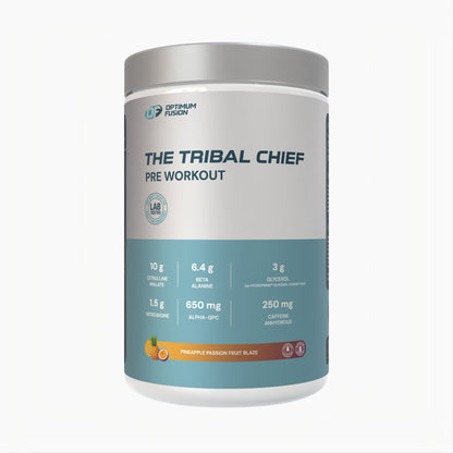 Optimum Fusion The Tribal Chief pre-workout tub – Pineapple Passion Fruit Blaze