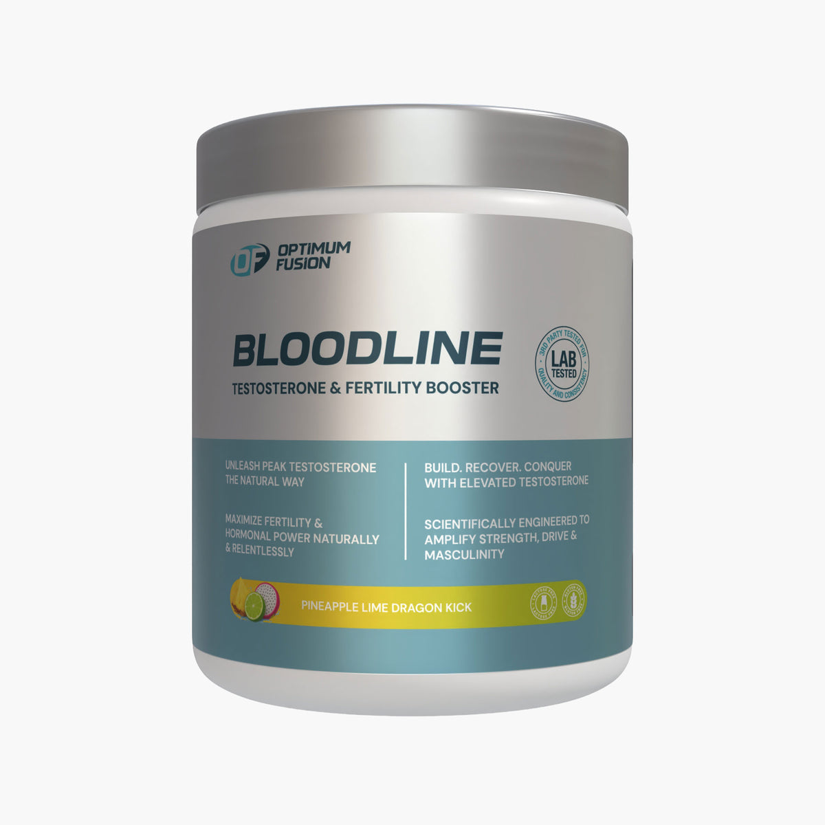Optimum Fusion Bloodline men's health supplement tub – Pineapple Lime Dragon Kick